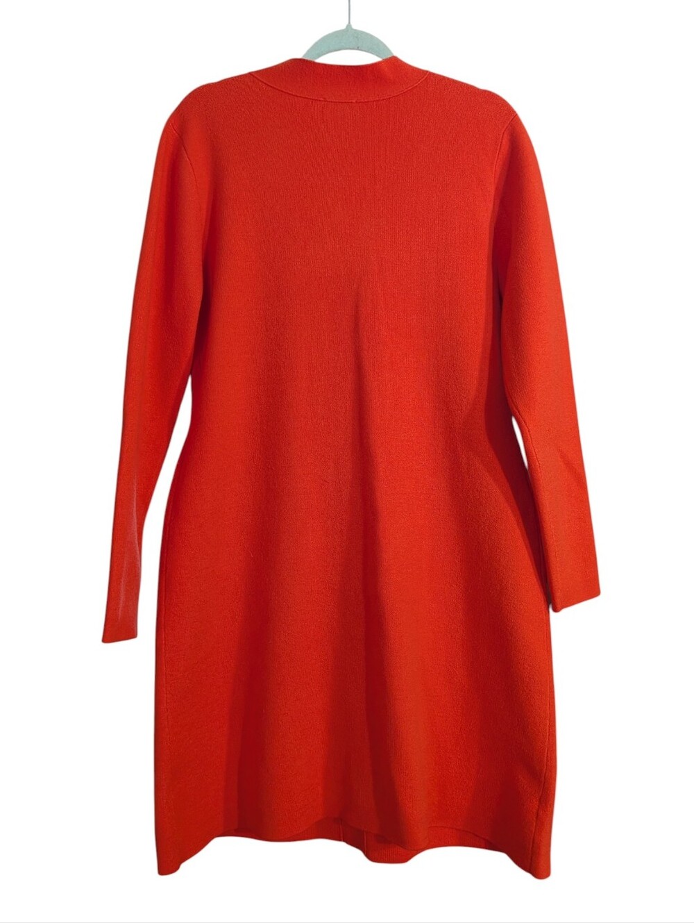 Ann Taylor Longline Sweater Dress Cardigan NWT Red - Orange Button Front SzLarge - Picture 7 of 10